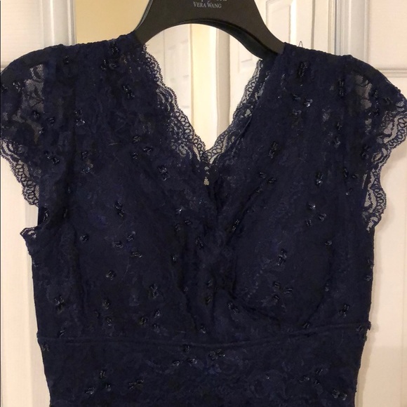 Size M midnight navy formal dress. Worn once - Picture 4 of 8